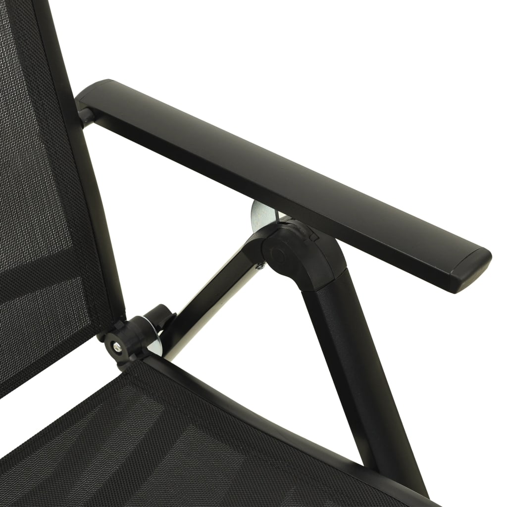 Tuinstoelen 2 st inklapbaar textileen aluminium zwart is nu te koop bij PeponiXL, paradijselijk wonen!