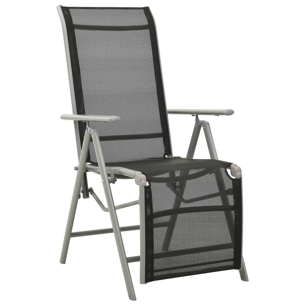 Tuinstoelen 2 st verstelbaar textileen aluminium zilverkleurig is nu te koop bij PeponiXL, paradijselijk wonen!