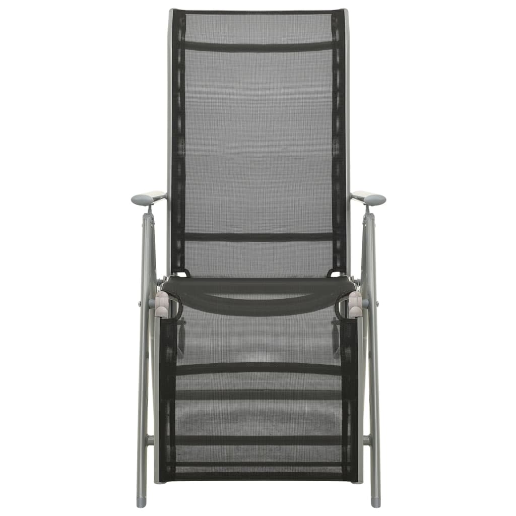 Tuinstoelen 2 st verstelbaar textileen aluminium zilverkleurig is nu te koop bij PeponiXL, paradijselijk wonen!