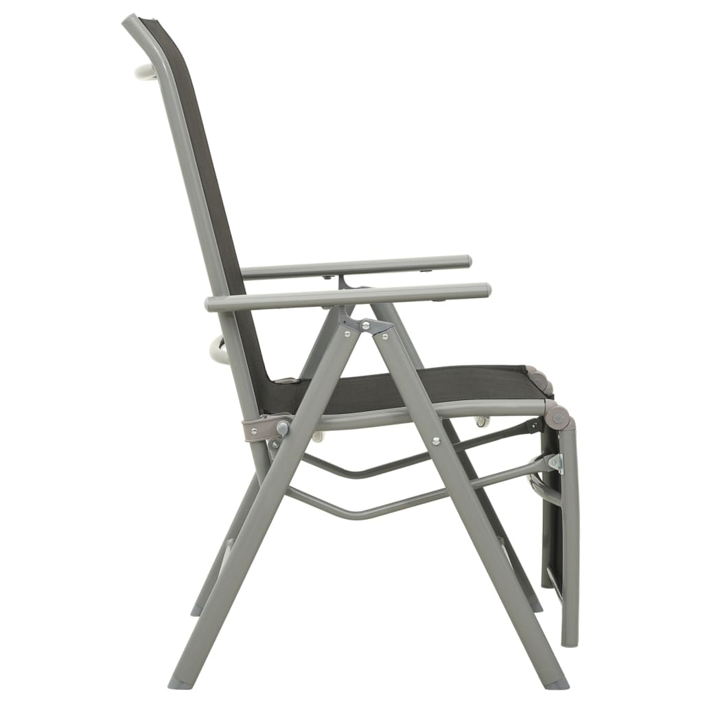 Tuinstoelen 2 st verstelbaar textileen aluminium zilverkleurig is nu te koop bij PeponiXL, paradijselijk wonen!