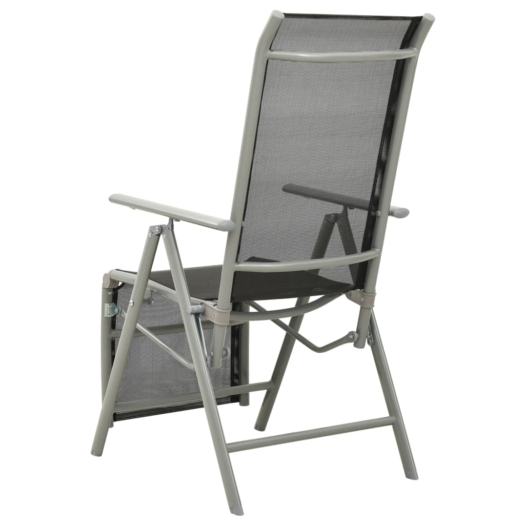 Tuinstoelen 2 st verstelbaar textileen aluminium zilverkleurig is nu te koop bij PeponiXL, paradijselijk wonen!