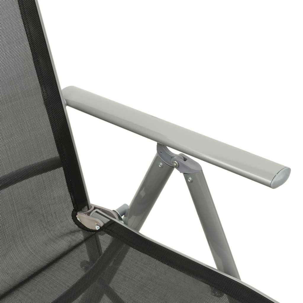 Tuinstoelen 2 st verstelbaar textileen aluminium zilverkleurig is nu te koop bij PeponiXL, paradijselijk wonen!