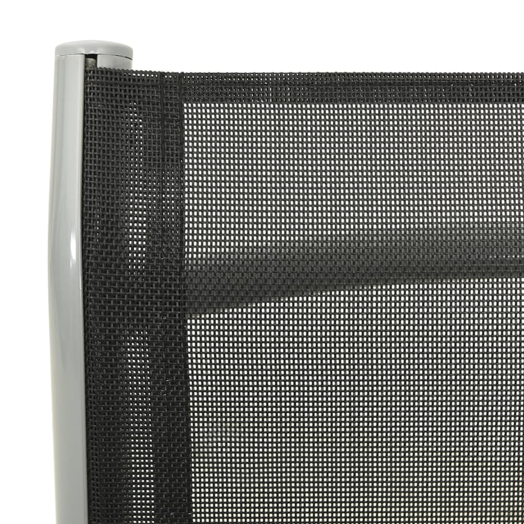Tuinstoelen 2 st verstelbaar textileen aluminium zilverkleurig is nu te koop bij PeponiXL, paradijselijk wonen!