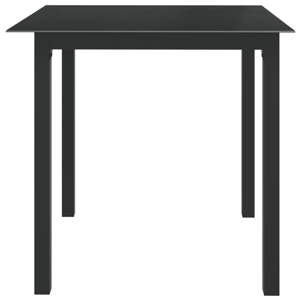 Tuintafel 80x80x74 cm aluminium en glas zwart is nu te koop bij PeponiXL, paradijselijk wonen!