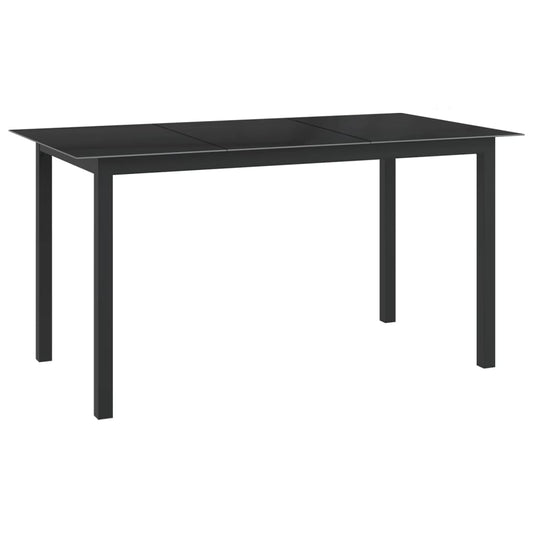 Tuintafel 150x90x74 cm aluminium en glas zwart is nu te koop bij PeponiXL, paradijselijk wonen!