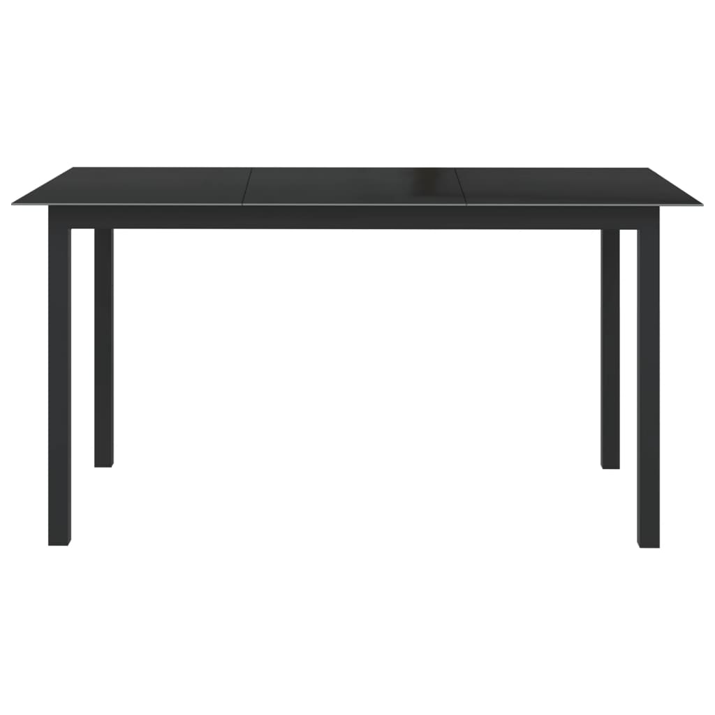 Tuintafel 150x90x74 cm aluminium en glas zwart is nu te koop bij PeponiXL, paradijselijk wonen!