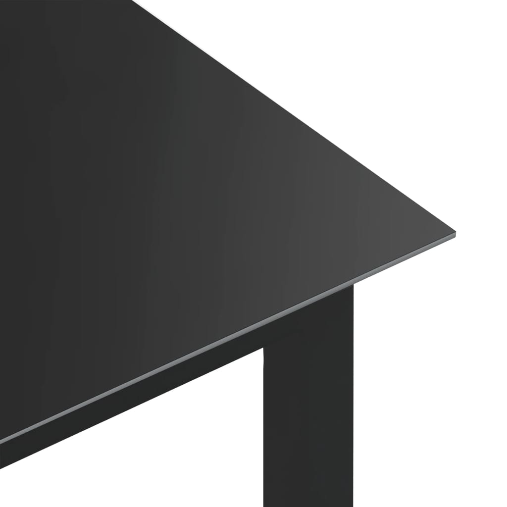 Tuintafel 150x90x74 cm aluminium en glas zwart is nu te koop bij PeponiXL, paradijselijk wonen!