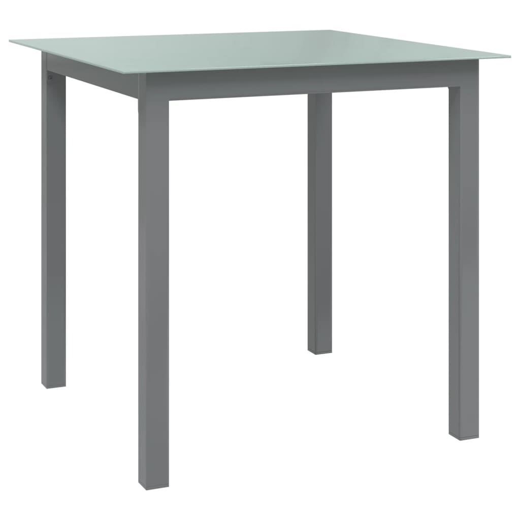 Tuintafel 80x80x74 cm aluminium en glas lichtgrijs is nu te koop bij PeponiXL, paradijselijk wonen!