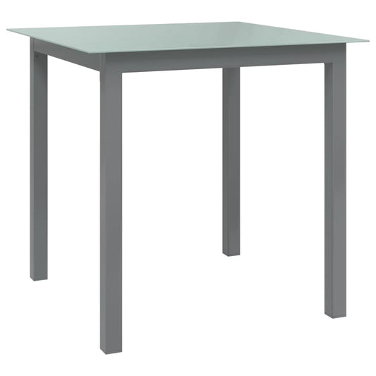 Tuintafel 80x80x74 cm aluminium en glas lichtgrijs is nu te koop bij PeponiXL, paradijselijk wonen!