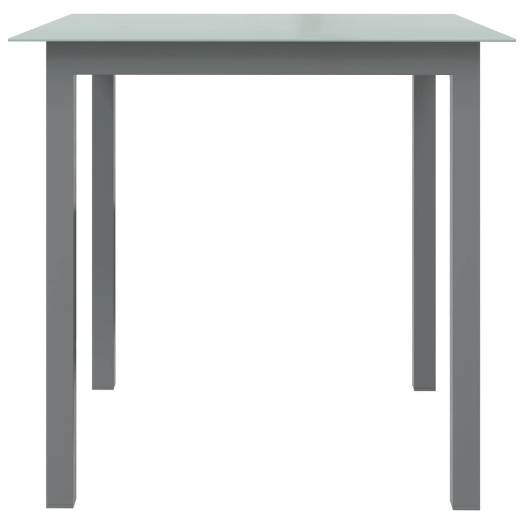 Tuintafel 80x80x74 cm aluminium en glas lichtgrijs is nu te koop bij PeponiXL, paradijselijk wonen!