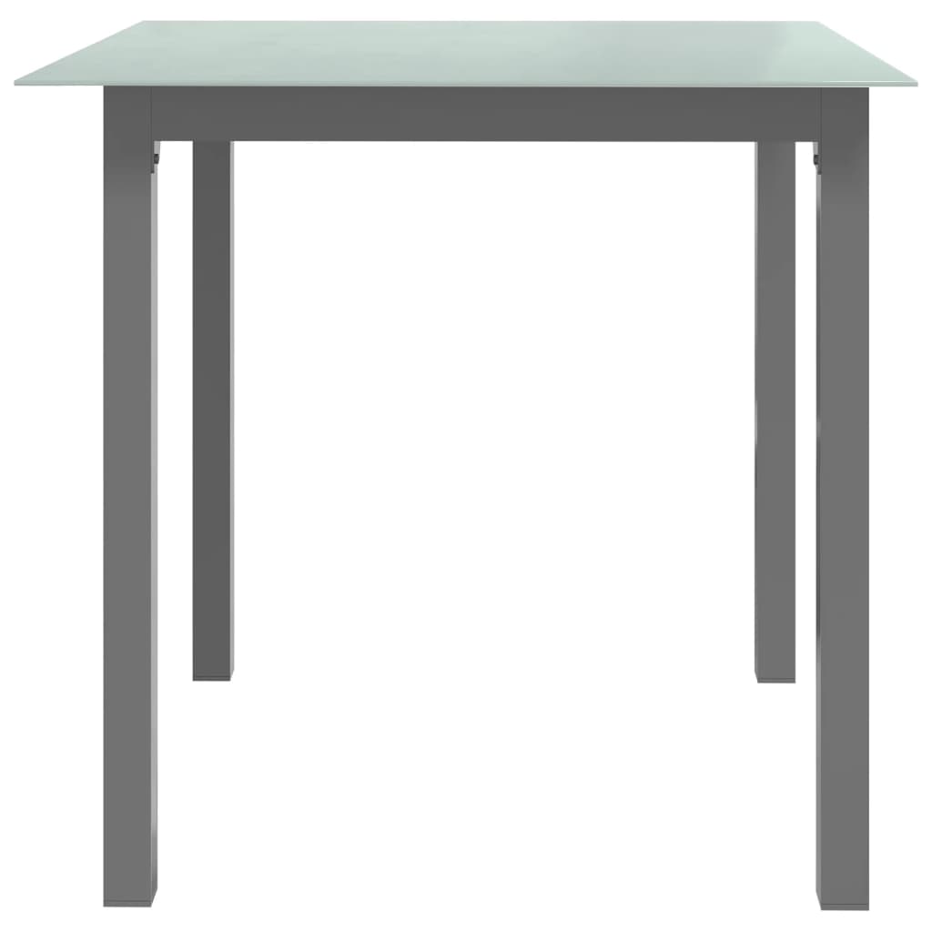 Tuintafel 80x80x74 cm aluminium en glas lichtgrijs is nu te koop bij PeponiXL, paradijselijk wonen!