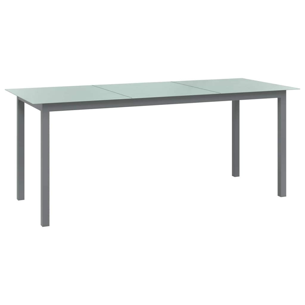 Tuintafel 190x90x74 cm aluminium en glas lichtgrijs is nu te koop bij PeponiXL, paradijselijk wonen!