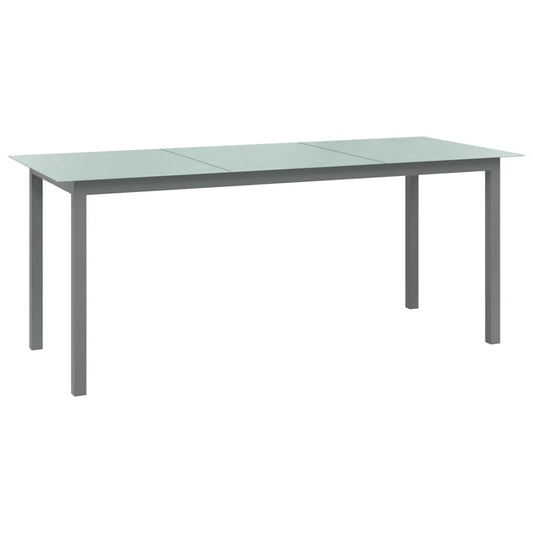 Tuintafel 190x90x74 cm aluminium en glas lichtgrijs is nu te koop bij PeponiXL, paradijselijk wonen!