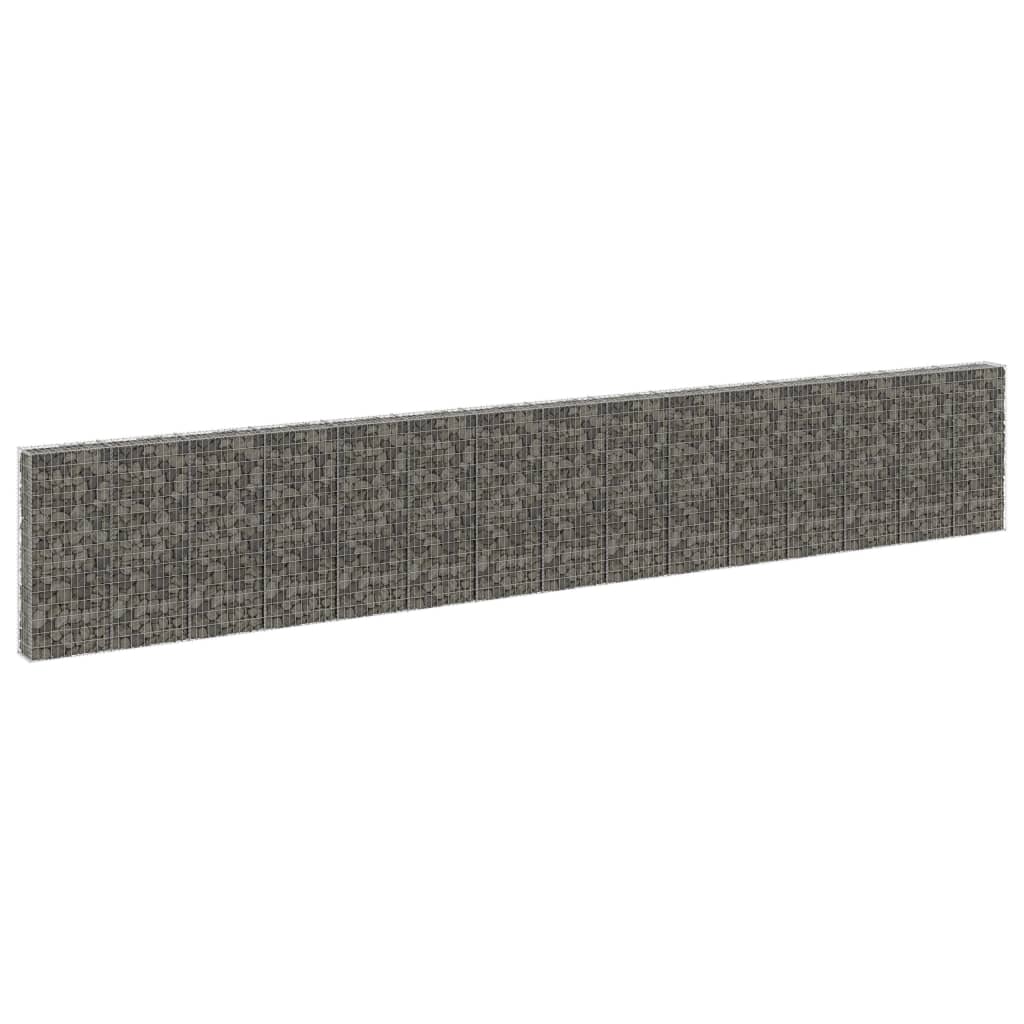 Schanskorfmuur met deksels 900x30x150 cm gegalvaniseerd staal is nu te koop bij PeponiXL, paradijselijk wonen!