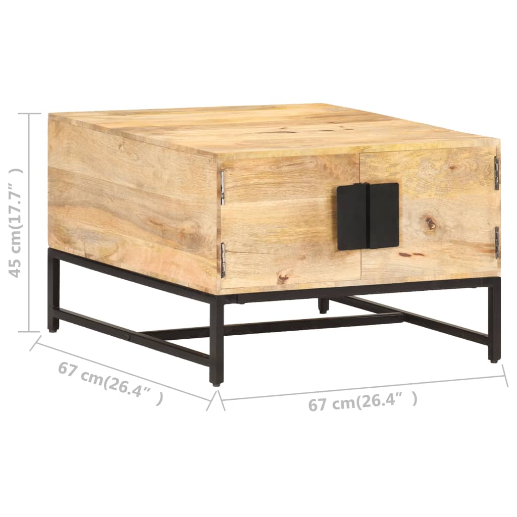 Salontafel 67x67x45 cm massief mangohout is nu te koop bij PeponiXL, paradijselijk wonen!