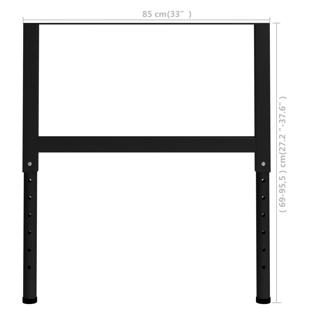 Werkbankframes verstelbaar 2 st 85x(69-95,5) cm metaal zwart is nu te koop bij PeponiXL, paradijselijk wonen!