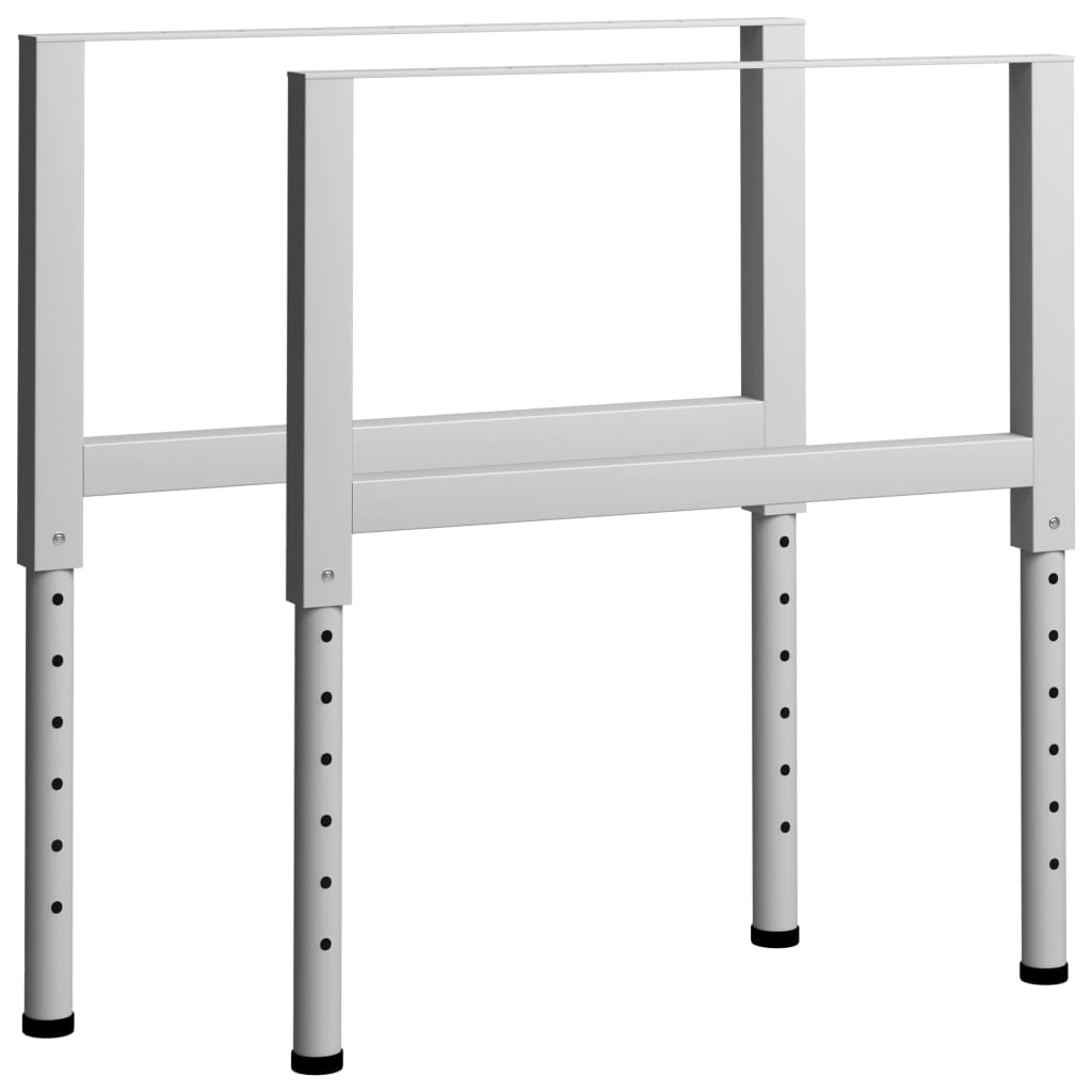 Werkbankframes verstelbaar 2 st 85x(69-95,5) cm metaal grijs is nu te koop bij PeponiXL, paradijselijk wonen!