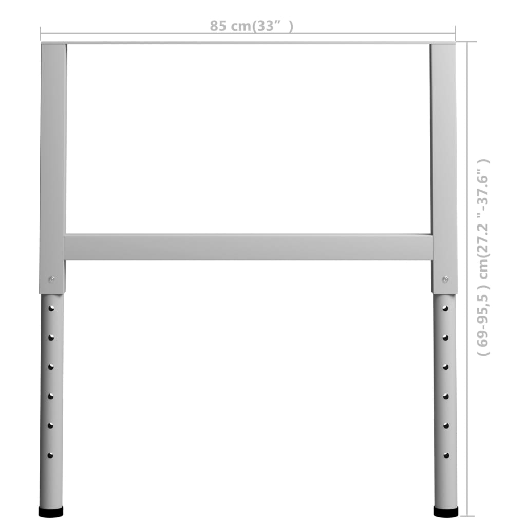 Werkbankframes verstelbaar 2 st 85x(69-95,5) cm metaal grijs is nu te koop bij PeponiXL, paradijselijk wonen!