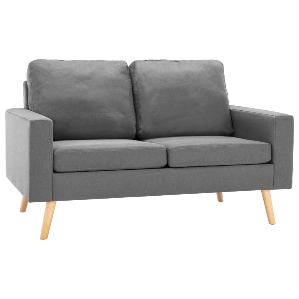 2-delig Bankstel stof lichtgrijs is nu te koop bij PeponiXL, paradijselijk wonen!