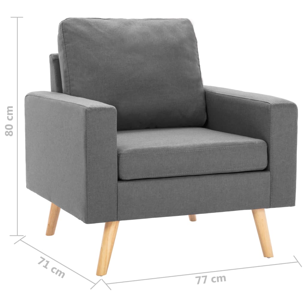 2-delig Bankstel stof lichtgrijs is nu te koop bij PeponiXL, paradijselijk wonen!