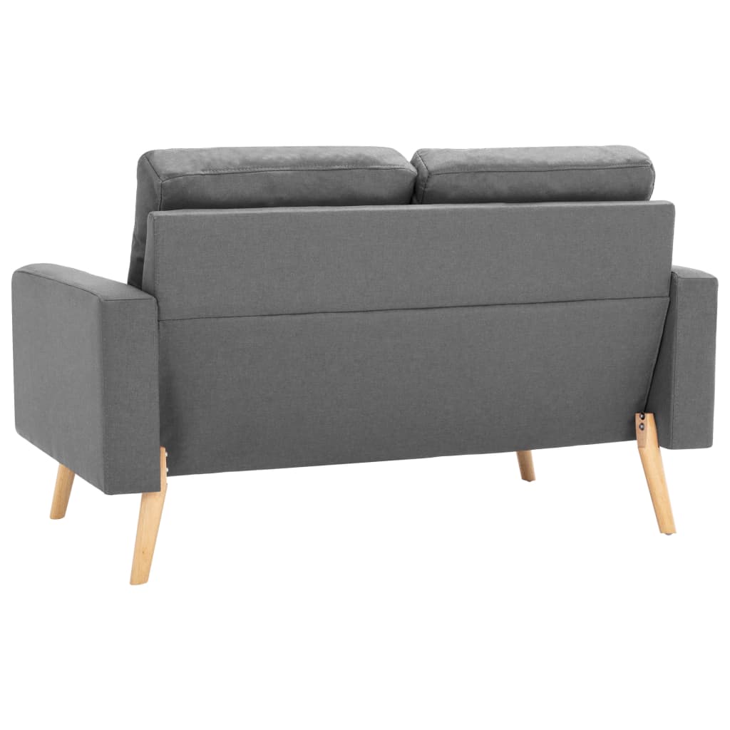 2-delig Bankstel stof lichtgrijs is nu te koop bij PeponiXL, paradijselijk wonen!