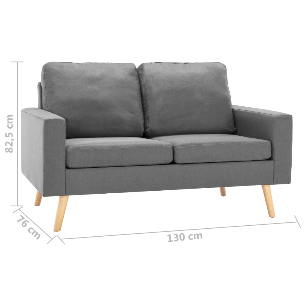 2-delig Bankstel stof lichtgrijs is nu te koop bij PeponiXL, paradijselijk wonen!
