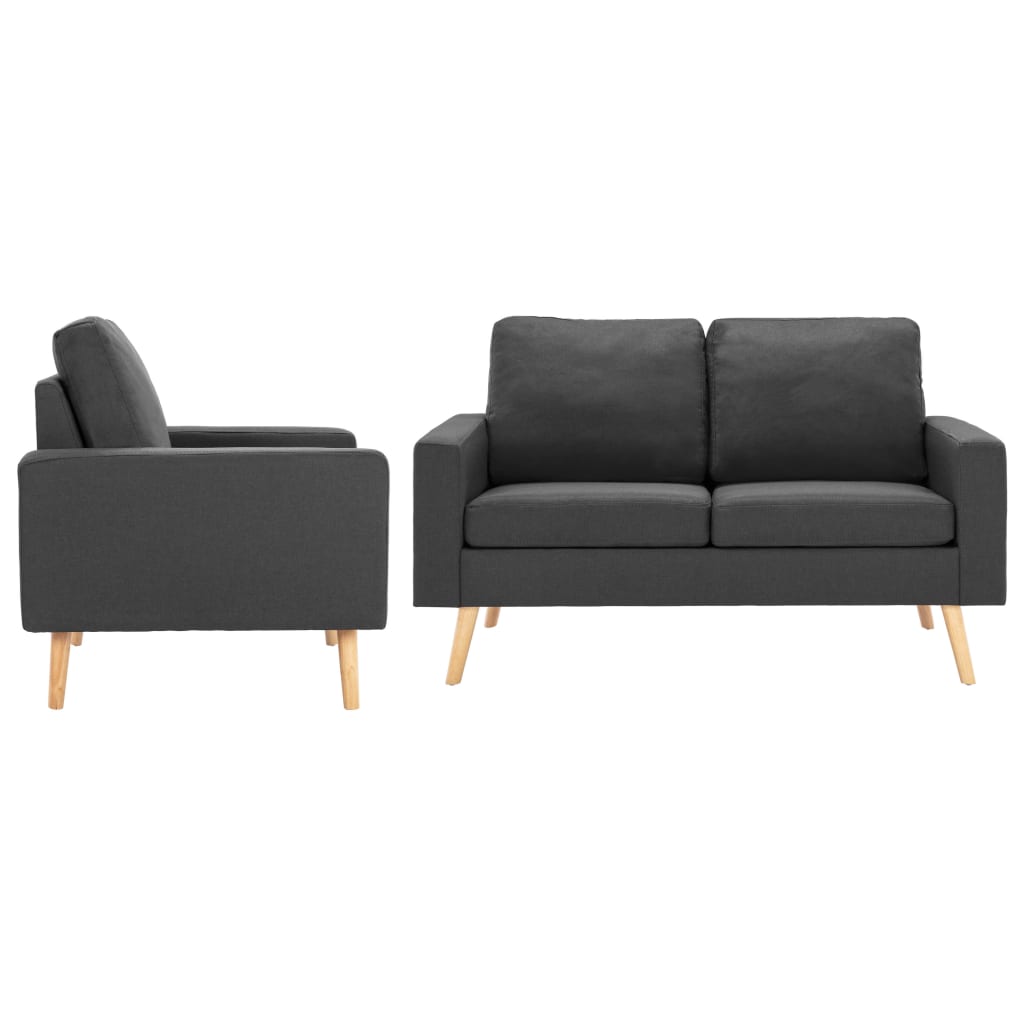 2-delig Bankstel stof donkergrijs is nu te koop bij PeponiXL, paradijselijk wonen!