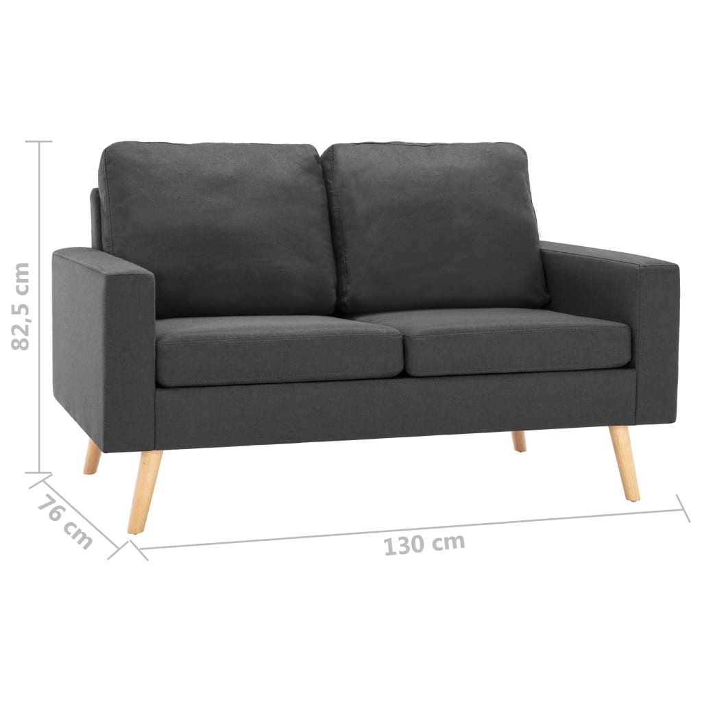 2-delig Bankstel stof donkergrijs is nu te koop bij PeponiXL, paradijselijk wonen!