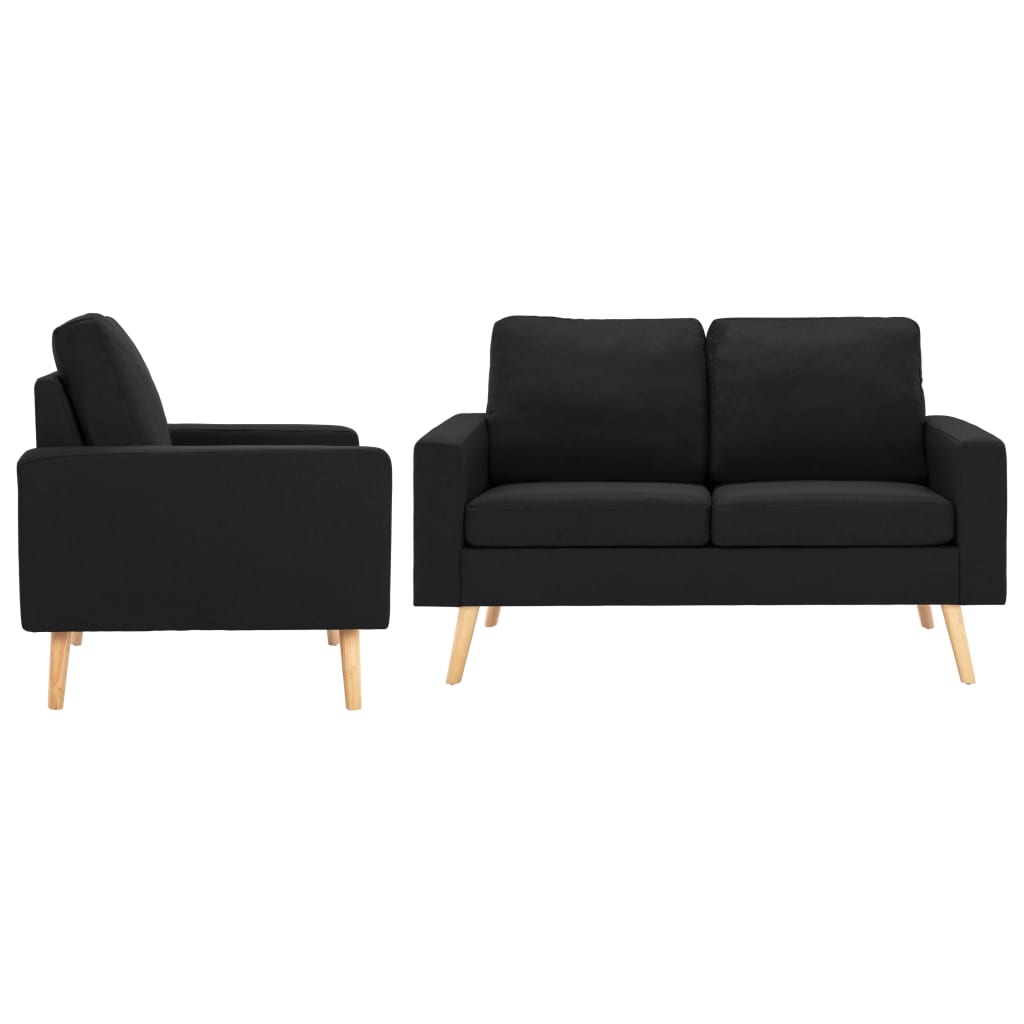 2-delig Bankstel stof zwart is nu te koop bij PeponiXL, paradijselijk wonen!
