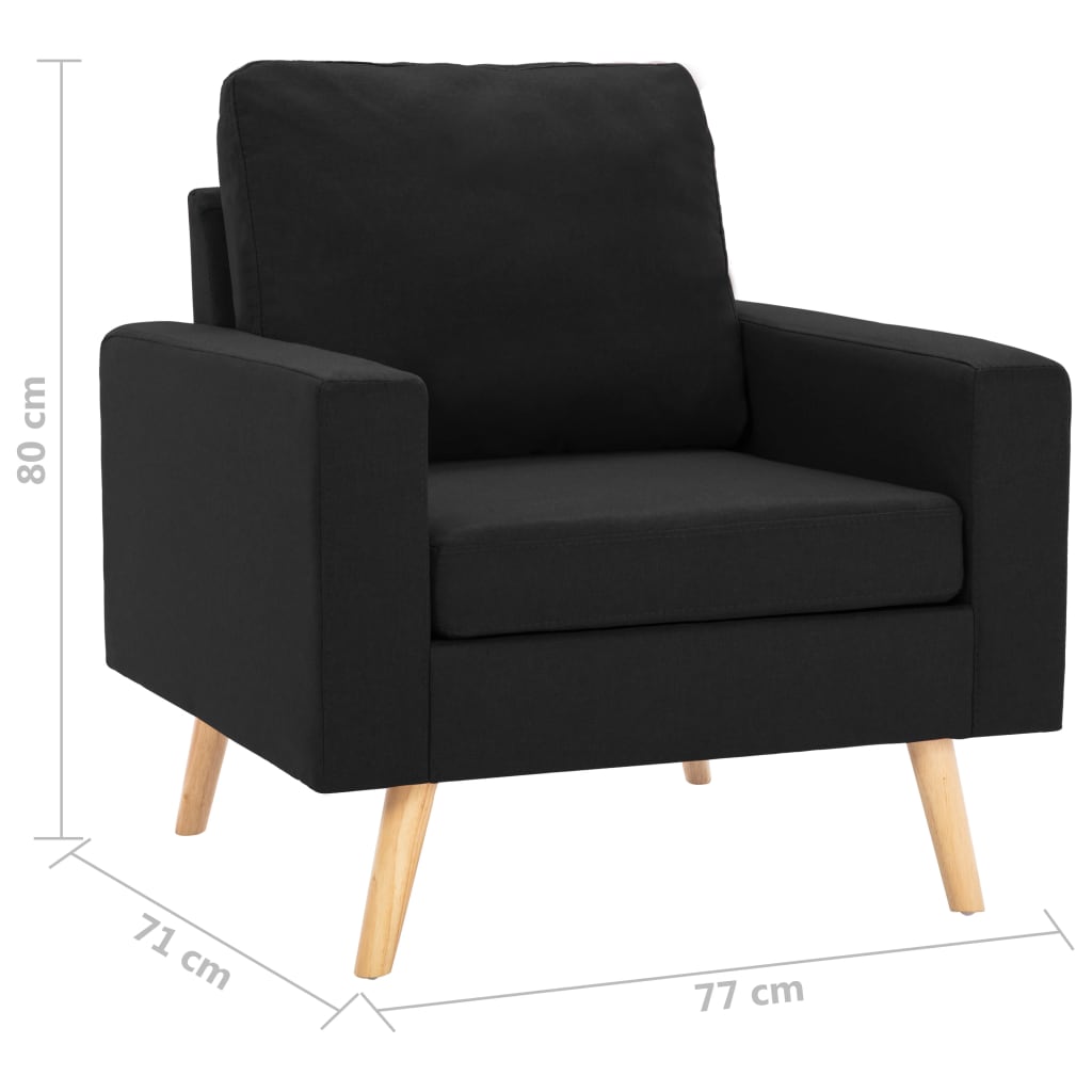 2-delig Bankstel stof zwart is nu te koop bij PeponiXL, paradijselijk wonen!