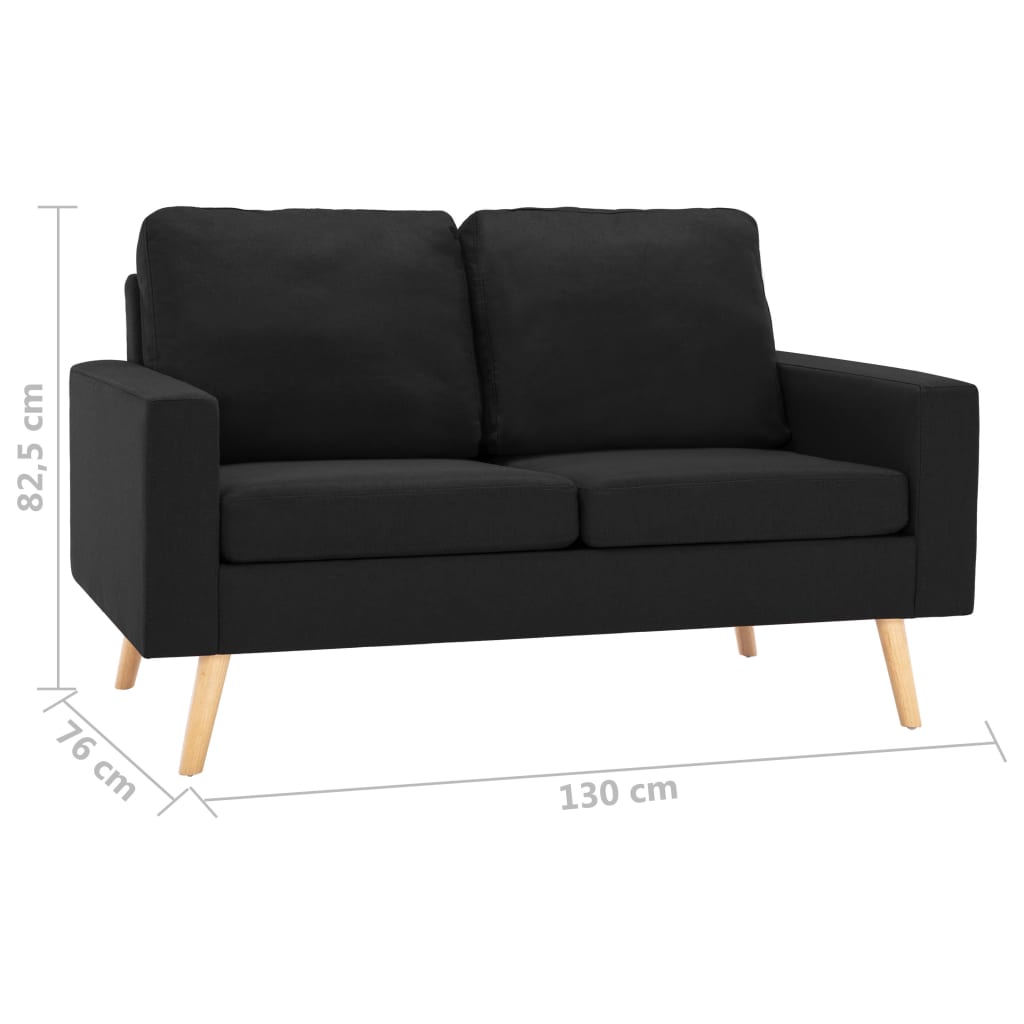 2-delig Bankstel stof zwart is nu te koop bij PeponiXL, paradijselijk wonen!