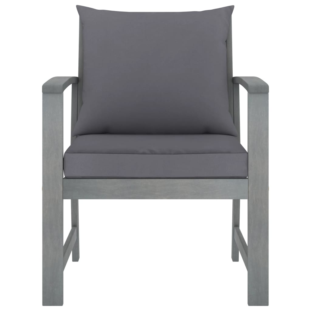 Tuinstoelen 2 st met donkergrijze kussens massief acaciahout is nu te koop bij PeponiXL, paradijselijk wonen!