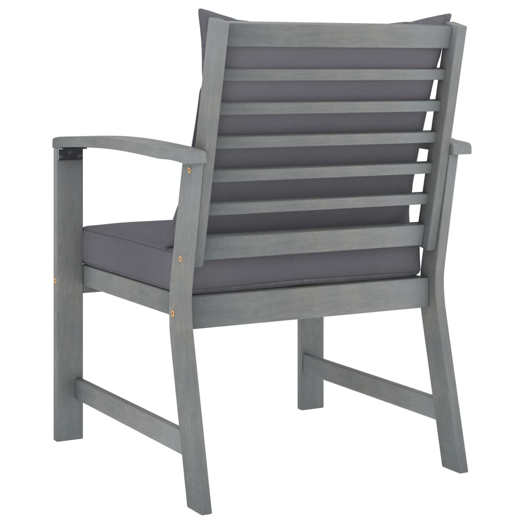 Tuinstoelen 2 st met donkergrijze kussens massief acaciahout is nu te koop bij PeponiXL, paradijselijk wonen!