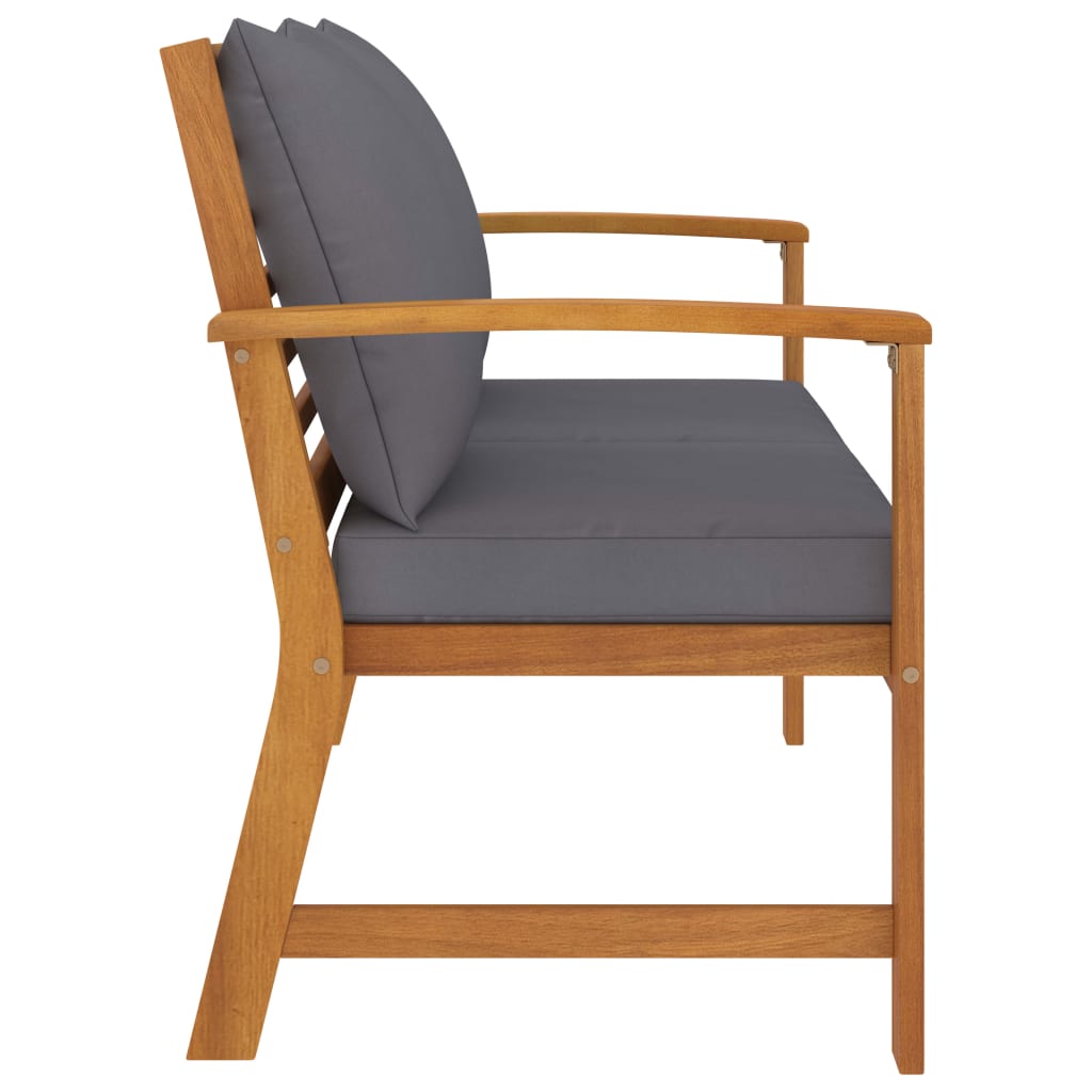 Tuinbank met donkergrijs kussen 120 cm massief acaciahout is nu te koop bij PeponiXL, paradijselijk wonen!