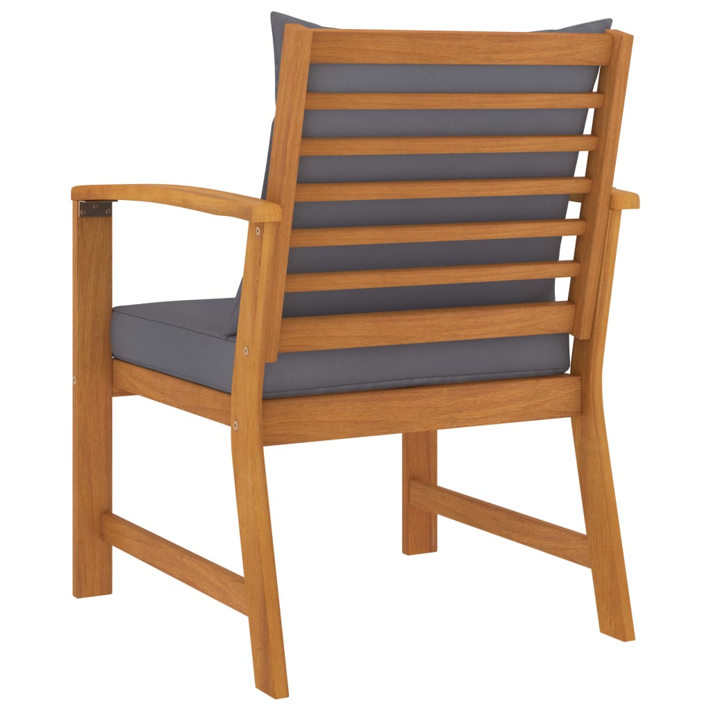 Tuinstoelen 2 st met donkergrijs kussen massief acaciahout is nu te koop bij PeponiXL, paradijselijk wonen!