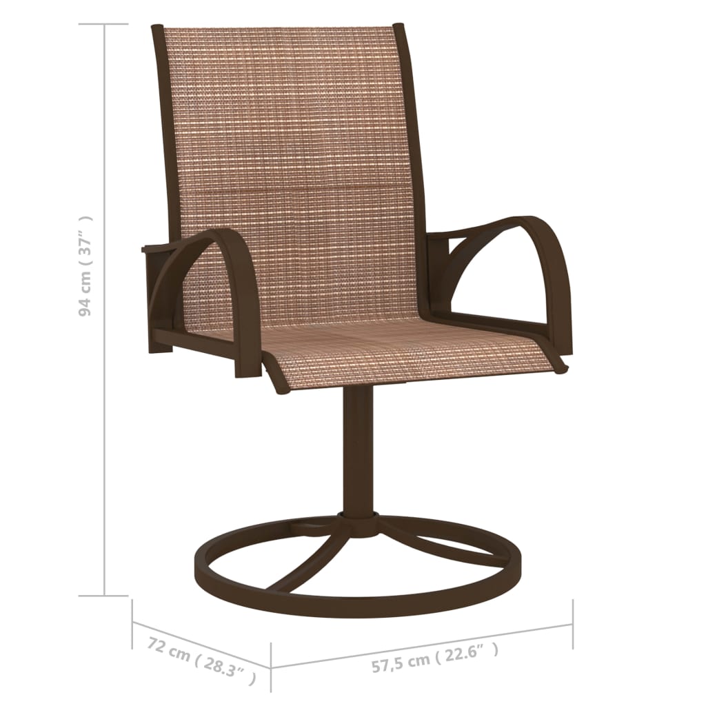 Tuinstoelen draaibaar 2 st textileen en staal bruin is nu te koop bij PeponiXL, paradijselijk wonen!