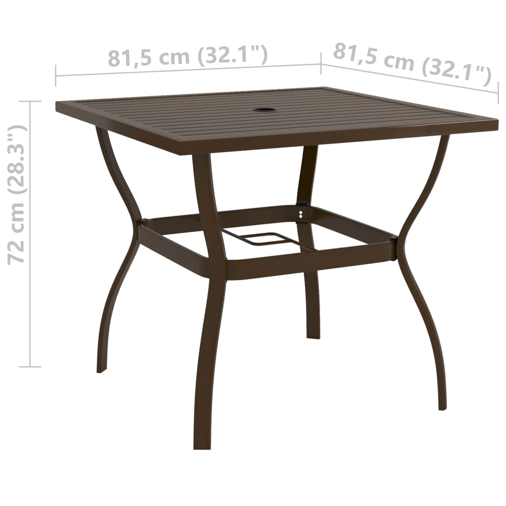 Tuintafel 81,5x81,5x72 cm staal bruin is nu te koop bij PeponiXL, paradijselijk wonen!