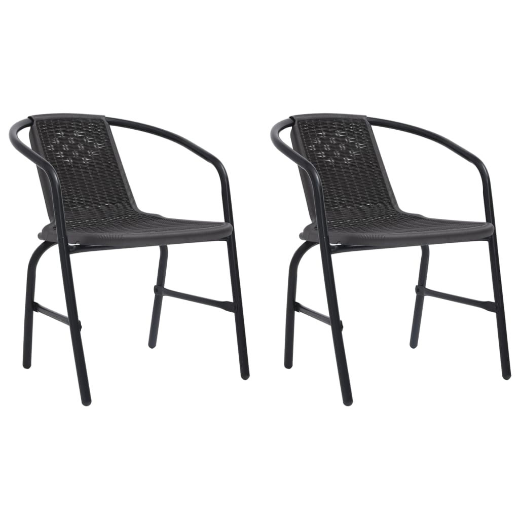 Tuinstoelen 2 st 110 kg kunststof rattan en staal is nu te koop bij PeponiXL, paradijselijk wonen!