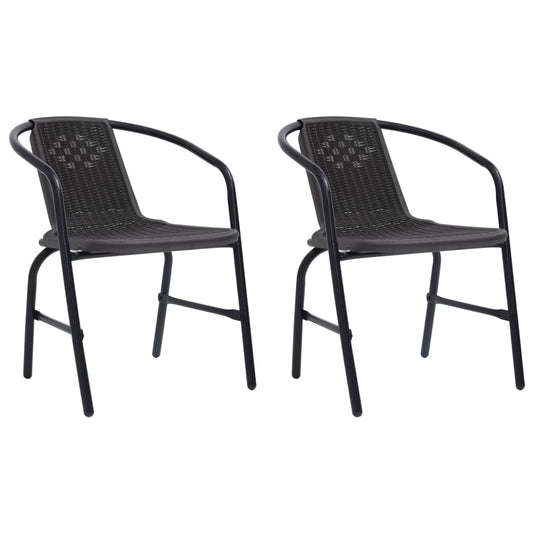 Tuinstoelen 2 st 110 kg kunststof rattan en staal is nu te koop bij PeponiXL, paradijselijk wonen!