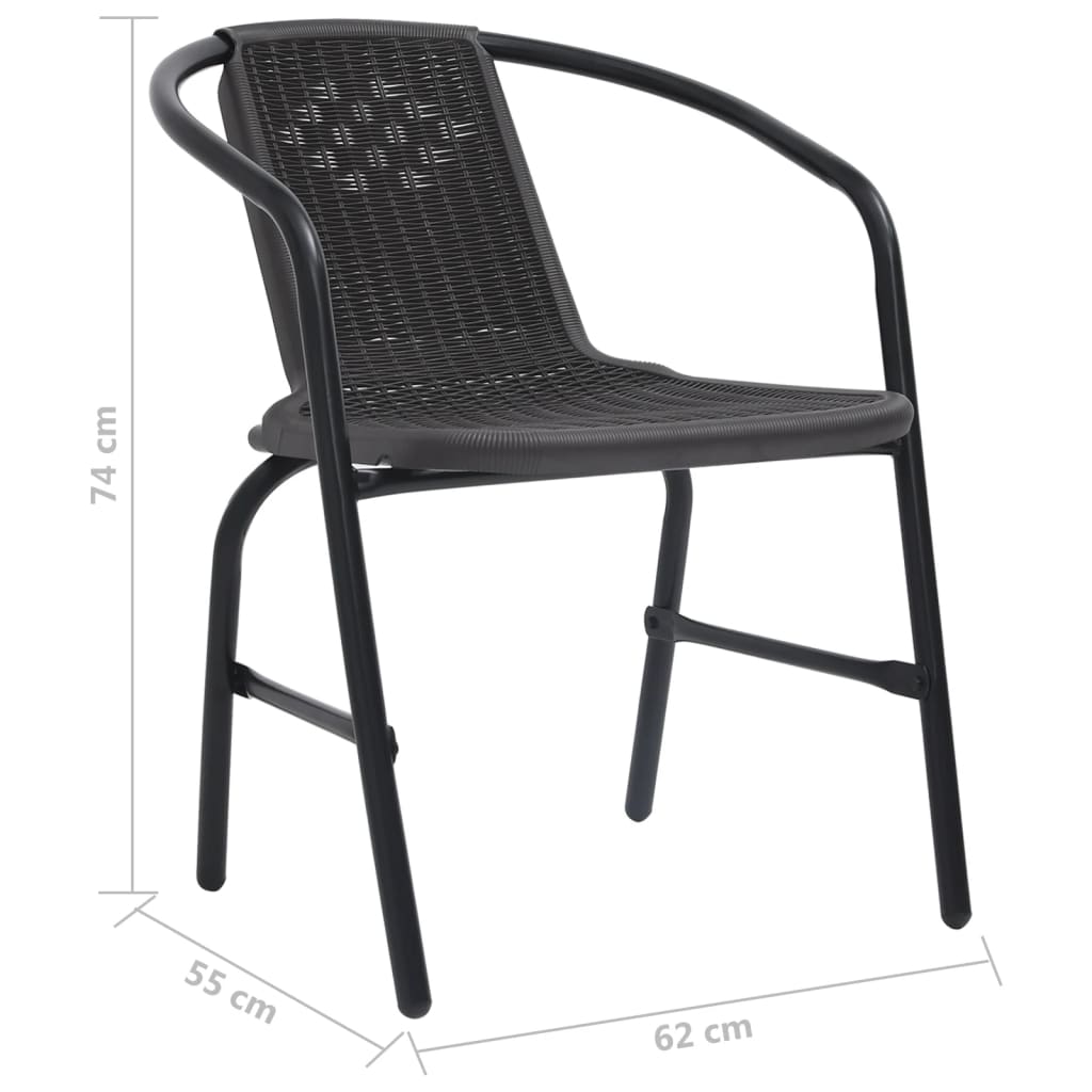 Tuinstoelen 2 st 110 kg kunststof rattan en staal is nu te koop bij PeponiXL, paradijselijk wonen!