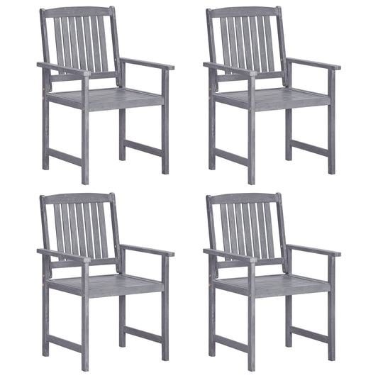 Tuinstoelen 4 st massief acaciahout grijs is nu te koop bij PeponiXL, paradijselijk wonen!
