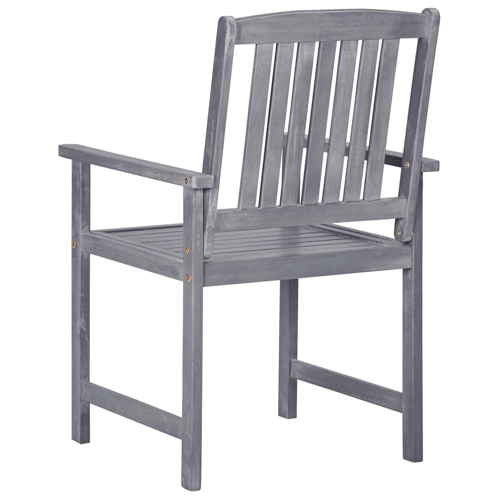 Tuinstoelen 4 st massief acaciahout grijs is nu te koop bij PeponiXL, paradijselijk wonen!