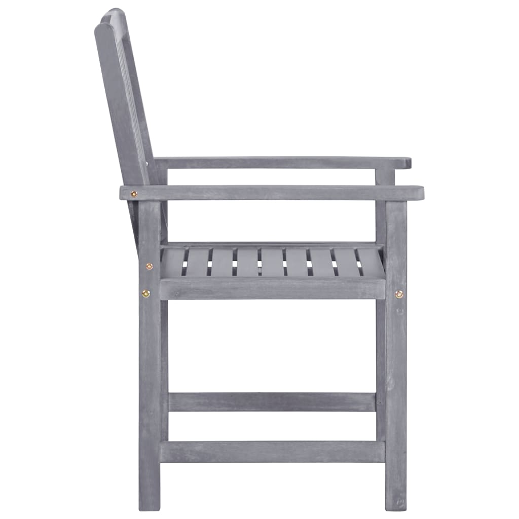 Tuinstoelen 4 st massief acaciahout grijs is nu te koop bij PeponiXL, paradijselijk wonen!