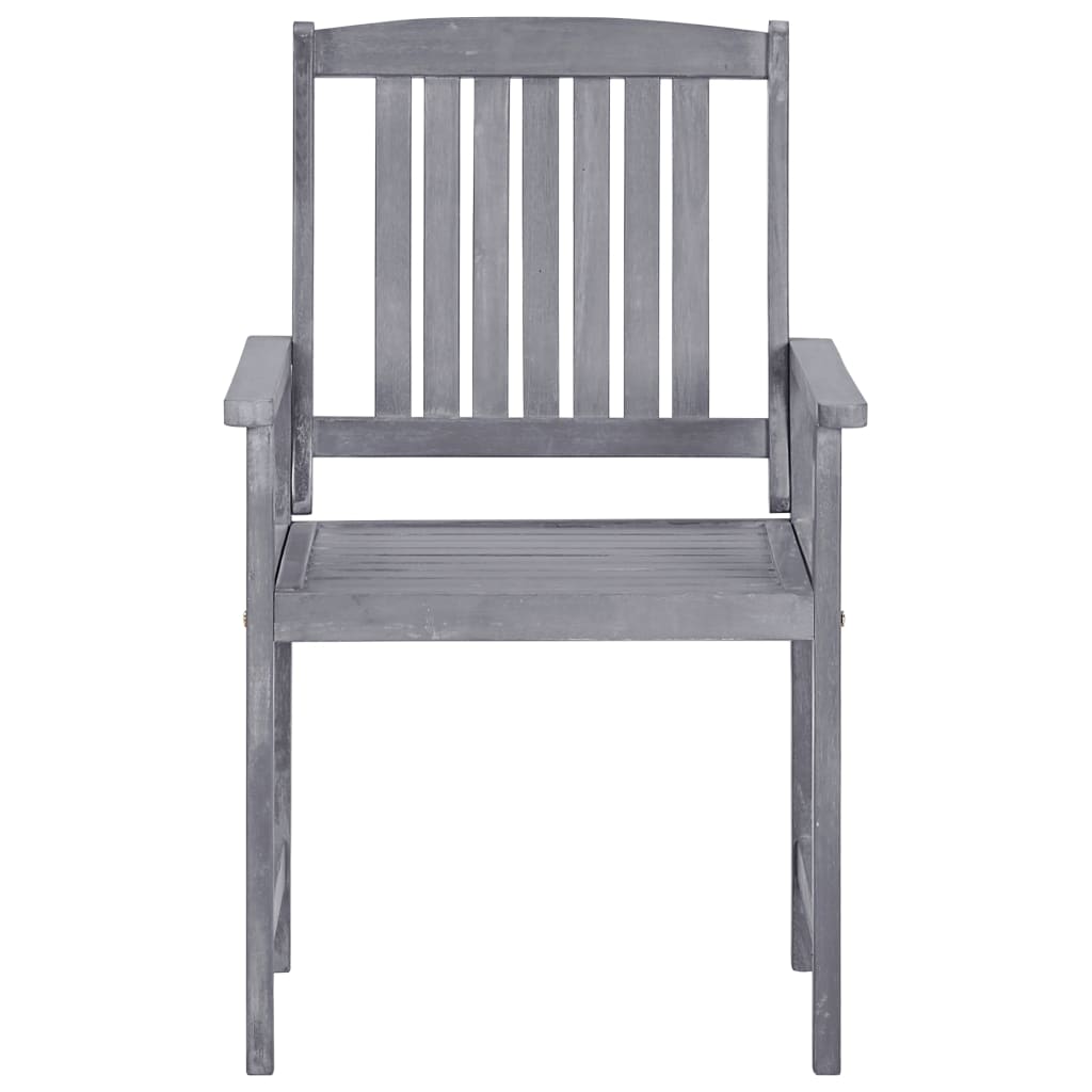 Tuinstoelen 4 st massief acaciahout grijs is nu te koop bij PeponiXL, paradijselijk wonen!