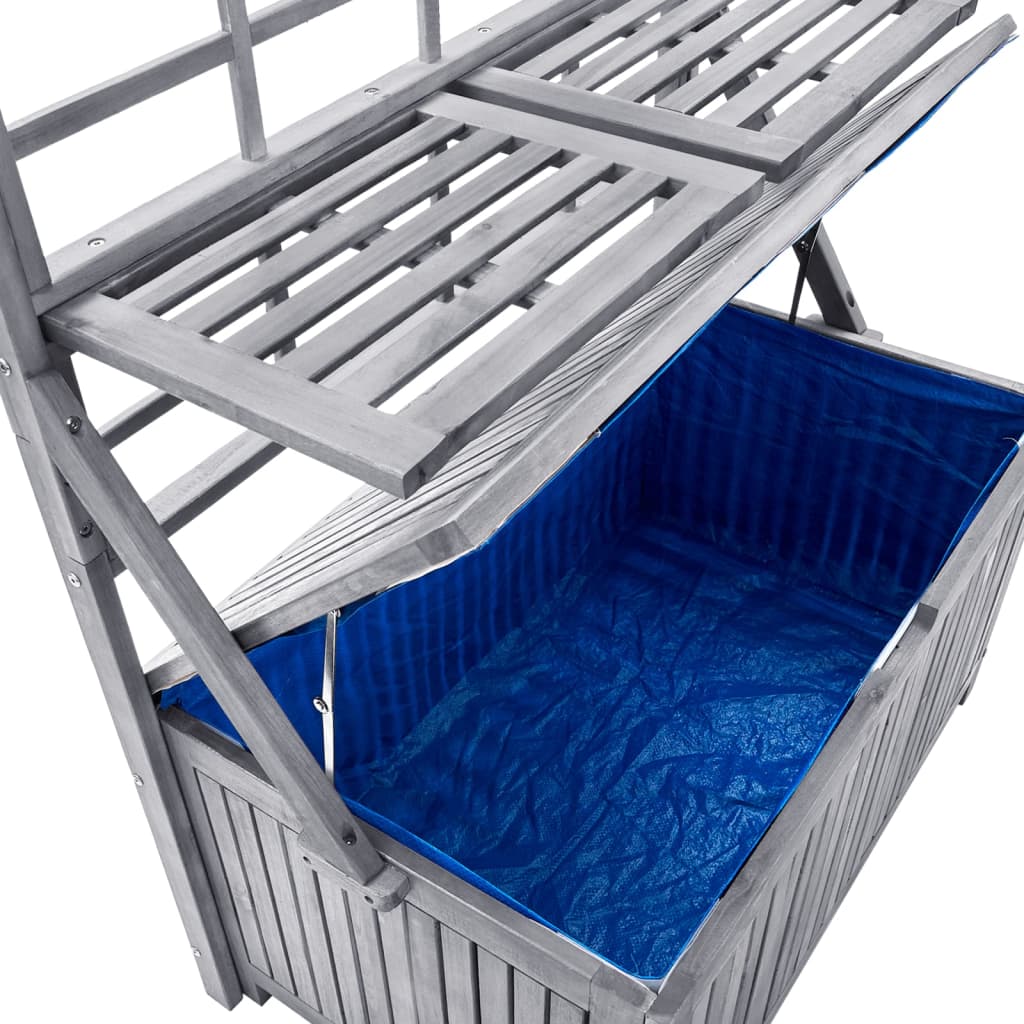 Opbergbox met latwerk 99x55x160 cm massief acaciahout grijs is nu te koop bij PeponiXL, paradijselijk wonen!