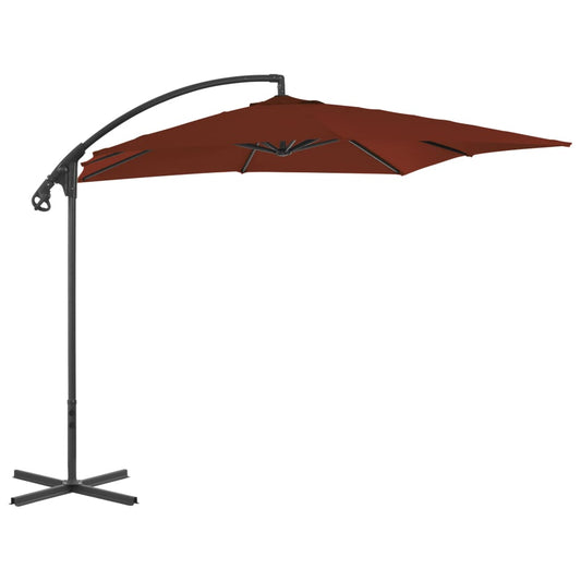 Zweefparasol met stalen paal 250x250 cm terracottakleurig is nu te koop bij PeponiXL, paradijselijk wonen!