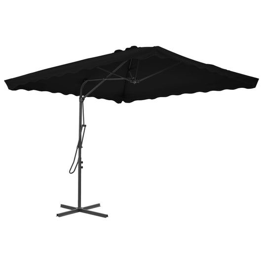 Parasol met stalen paal 250x250x230 cm zwart is nu te koop bij PeponiXL, paradijselijk wonen!
