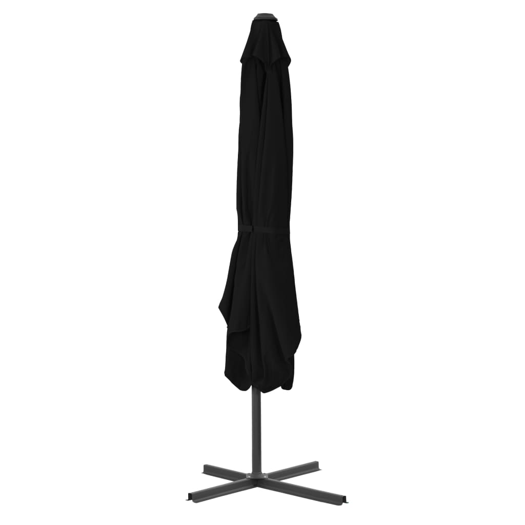 Parasol met stalen paal 250x250x230 cm zwart is nu te koop bij PeponiXL, paradijselijk wonen!