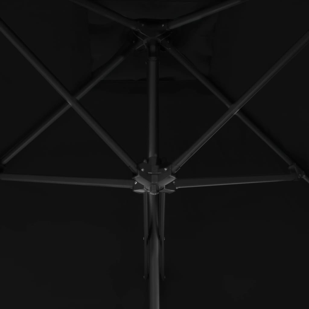 Parasol met stalen paal 250x250x230 cm zwart is nu te koop bij PeponiXL, paradijselijk wonen!