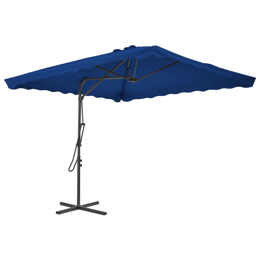 Parasol met stalen paal 250x250x230 cm blauw is nu te koop bij PeponiXL, paradijselijk wonen!